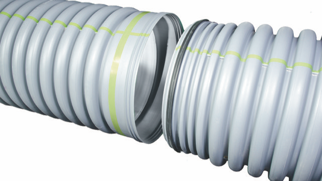 The HP Storm pipe features advanced polypropylene resin technology and a dual-wall profile design for high performance and increased stiffness.