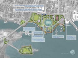 The multi-layered approach to the resilient redesign of Prescott Park is expected to become a model for other communities facing similar climate related issues. The multi-layered approach to the resilient redesign of Prescott Park is expected to become a model for other communities facing similar climate related issues.