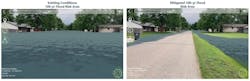 Specific features for this Kansas project included a toggle between pre- and post-mitigation flood depths, as well as the ability to show flood depths directly on the mobile device&rsquo;s screen as the user panned down toward their feet.