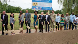 MWRD Commissioner Chakena D. Perry and Executive Director Brian A. Perkovich joined U.S. Senator Dick Durbin, U.S. Army Corps of Engineers Chicago District Commander Col. Paul Culberson, Robbins Mayor Darren E. Bryant, village trustees and partners to signal the beginning of construction on the Robbins Stormwater Park and Midlothian Creek Restoration Project. MWRD Commissioner Chakena D. Perry and Executive Director Brian A. Perkovich joined U.S. Senator Dick Durbin, U.S. Army Corps of Engineers Chicago District Commander Col. Paul Culberson, Robbins Mayor Darren E. Bryant, village trustees and partners to signal the beginning of construction on the Robbins Stormwater Park and Midlothian Creek Restoration Project.