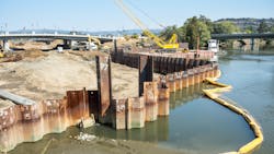 Flood control project underway, Napa, Calif. Flood control project underway, Napa, Calif.