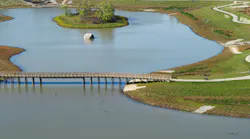 To complete the expansion of Buffalo Creek Reservoir, water had to be drained during excavation before being restored with native prairie, terraced wetlands, and a naturalized shoreline.