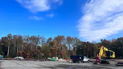 The Clean Water Partnership (CWP) team members start grading operations and construction planning for Nine Pond project in Hyattsville, Md.
