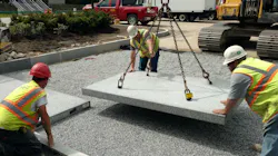 An installation of Porous Technologies' Stormcrete, a precast porous concrete panel system. An installation of Porous Technologies' Stormcrete, a precast porous concrete panel system.