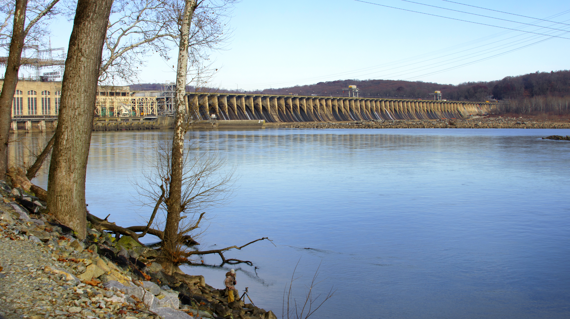 Water by the Conowingo Dam on the Susquehanna River in Maryland.