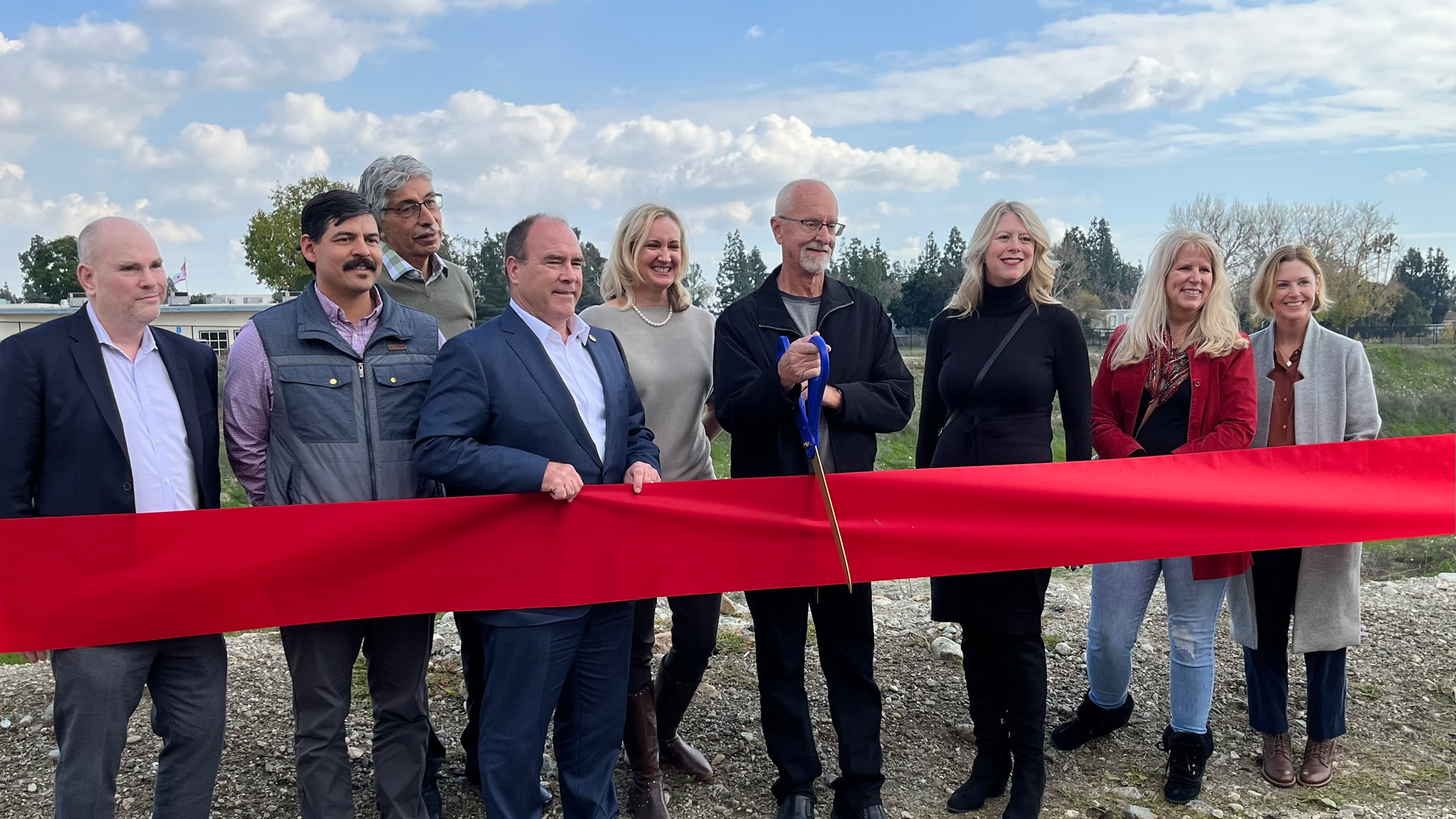 From left: Matt Hacker, Metropolitan Water District of Southern California; Marco Tule, Inland Empire Utilities Agency Board President; Gil Aldaco, Chino Basin Water Conservation District Board Treasurer; Curt Hagman, San Bernardino County Supervisor; Elizabeth Skrzat, CBWCD General Manager; Mark Ligtenberg, CBWCD Board President; Kati Parker, CBWCD Board Vice President; Teri Layton, CBWCD Board member; Amanda Coker, CBWCD Board member.
