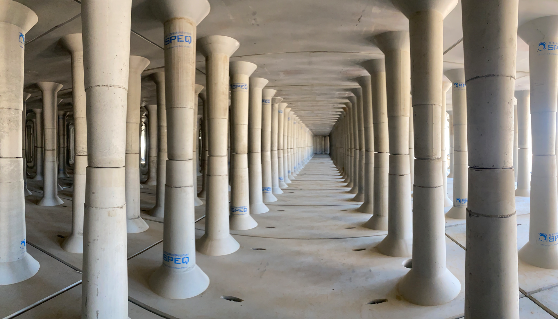 The underground infiltration system at Williams Ranch was originally designed as a plastic arch system that had an larger footprint.