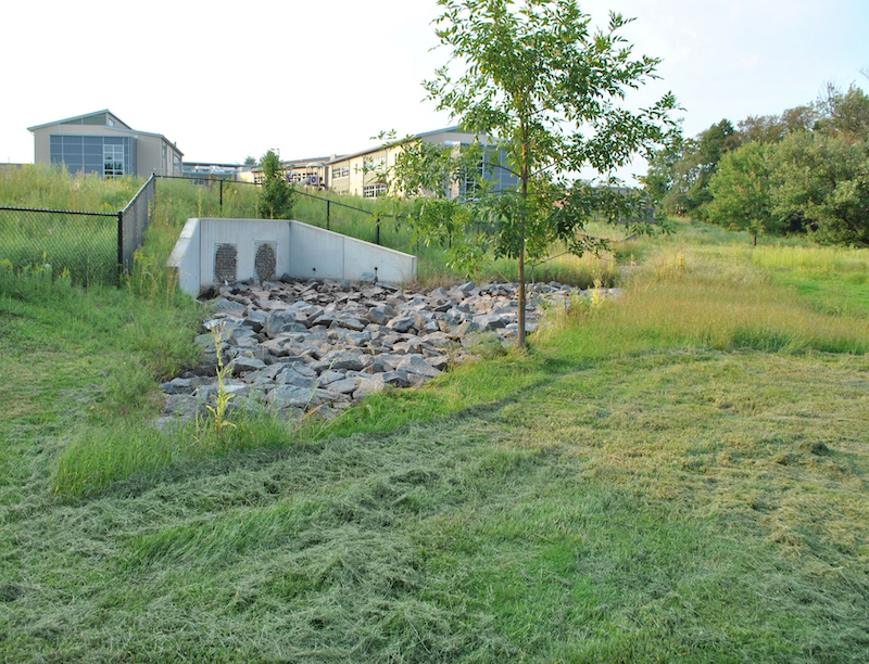 The Manavon Elementary School site was a former golf course with an adjacent high-quality stream.