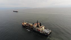 These two dredging vessels dredge the 2-4 million cubic meters annually from the six-mile-long channel. These two dredging vessels dredge the 2-4 million cubic meters annually from the six-mile-long channel.
