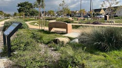 In a project similar to the Merced Avenue Greenway, a median was installed in East LA that captures and filters stormwater while providing greenspace, walking paths, and educational signage. In a project similar to the Merced Avenue Greenway, a median was installed in East LA that captures and filters stormwater while providing greenspace, walking paths, and educational signage.