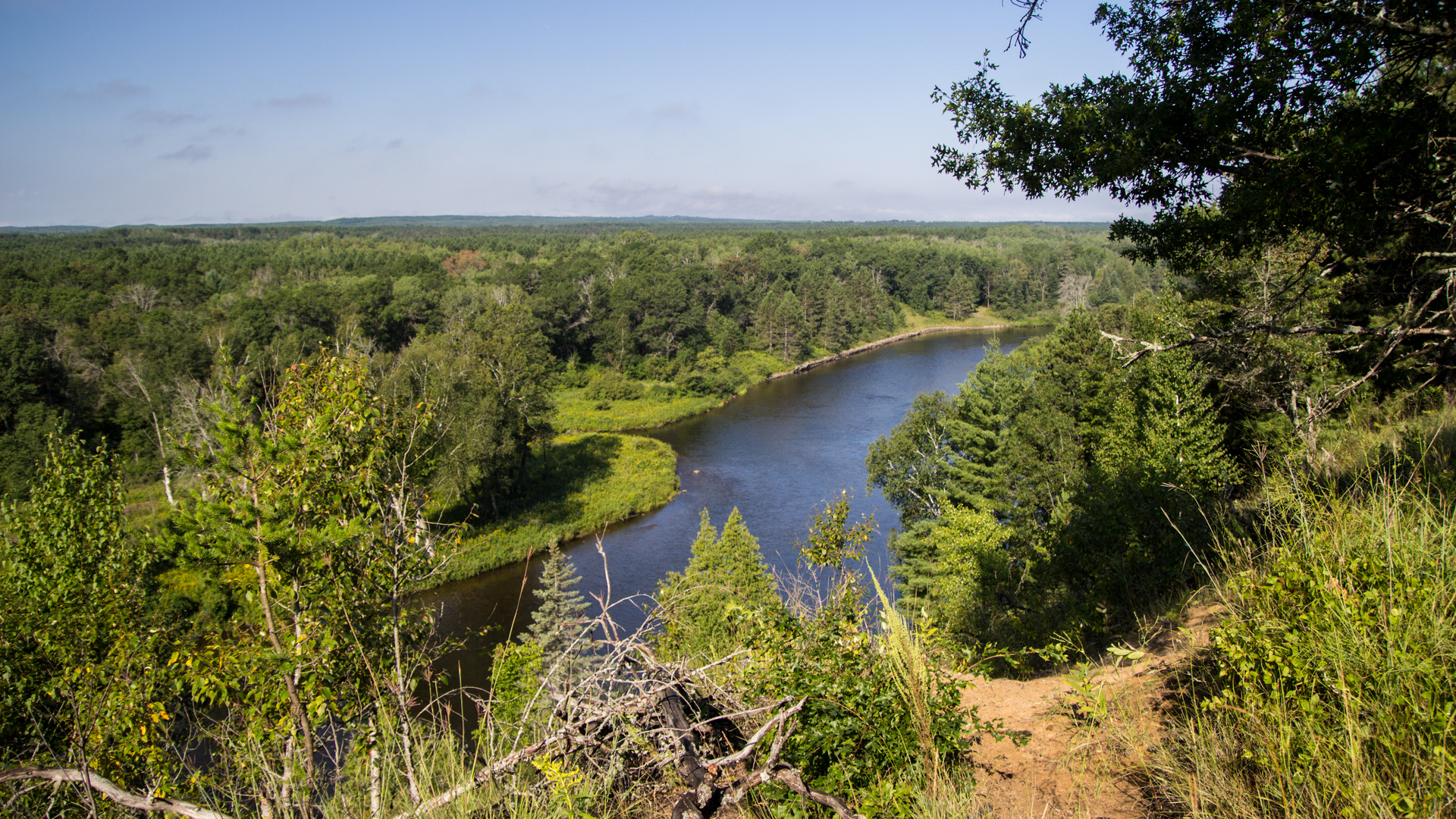 The Au Sable River Valley, a blue ribbon trout stream located in the Lower Peninsula of Michigan.