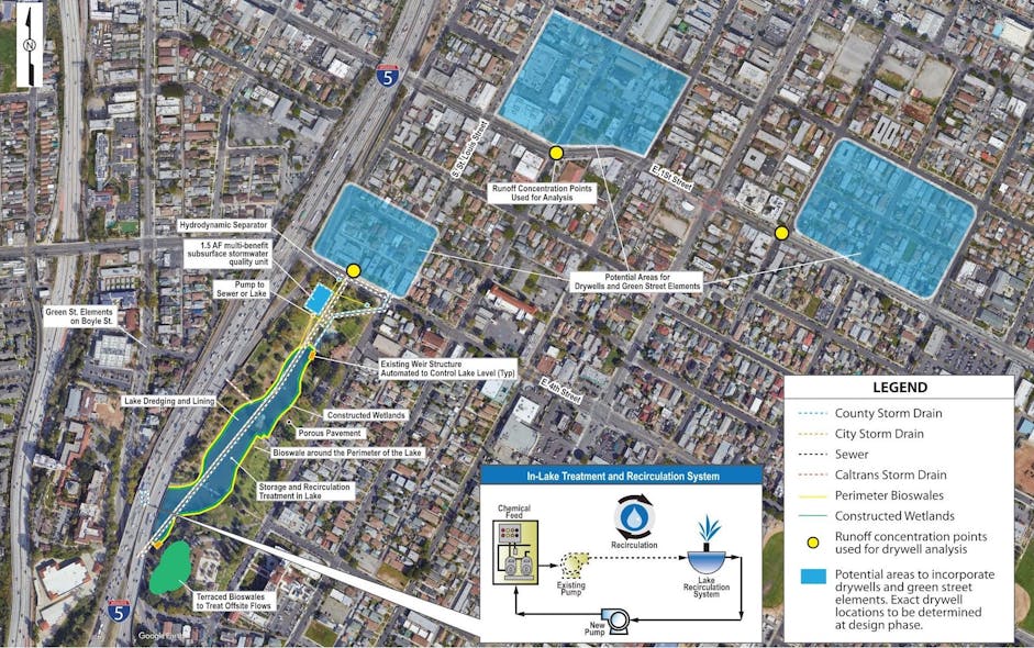 Hollenbeck plans to implement diversions from influent storm drains, diverting flows to a subsurface storage unit allowing storage and infiltration.