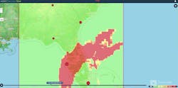 Frame from the DecisionVueHE gif of the 2022 Hurricane Ian flooding forecast for Florida. Frame from the DecisionVueHE gif of the 2022 Hurricane Ian flooding forecast for Florida.