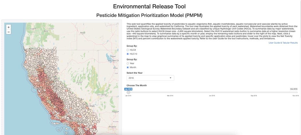 The Environmental Release Tool&apos;s user interface.