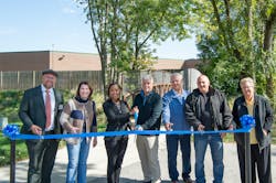 From L to R: MWRD Commissioner Dan Pogorzelski, Vice President Patricia Theresa Flynn, President Kari K. Steele, Crestwood Mayor Ken Klein, Crestwood Trustee Frank Caldario, Trustee Anthony J. Benigno, and Trustee Denise M. Pietrucha formally celebrate the completion of the MWRD’s Crestwood Flood Control Project. From L to R: MWRD Commissioner Dan Pogorzelski, Vice President Patricia Theresa Flynn, President Kari K. Steele, Crestwood Mayor Ken Klein, Crestwood Trustee Frank Caldario, Trustee Anthony J. Benigno, and Trustee Denise M. Pietrucha formally celebrate the completion of the MWRD’s Crestwood Flood Control Project.