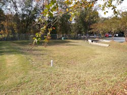 ESCS turf bioretention treats runoff from industrial structures and loading zones. ESCS turf bioretention treats runoff from industrial structures and loading zones.