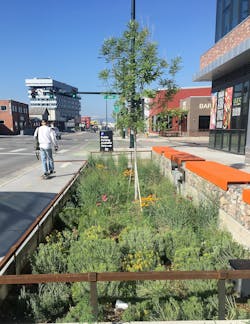 Traditional stormwater planters or Level of Green (LoG 5’s) on Brighton Blvd and 39th Avenue. Traditional stormwater planters or Level of Green (LoG 5’s) on Brighton Blvd and 39th Avenue.