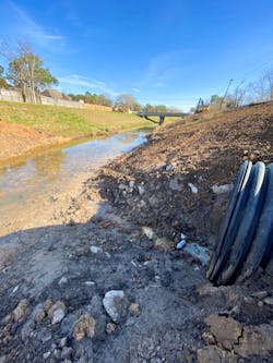 Newly constructed storm sewer outfall in Houston area Newly constructed storm sewer outfall in Houston area