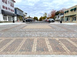 The streetscape features interpretive educational panels about the green practices in the greater watershed area. The streetscape features interpretive educational panels about the green practices in the greater watershed area.