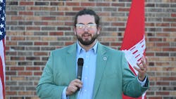 Boone Bowling, mayor of Middlesboro, Kentucky, speaks during a ribbon-cutting ceremony marking completion of the $7.9 million clearance project. Boone Bowling, mayor of Middlesboro, Kentucky, speaks during a ribbon-cutting ceremony marking completion of the $7.9 million clearance project.