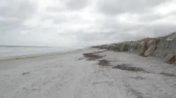 Beach erosion in Duval County, Florida.