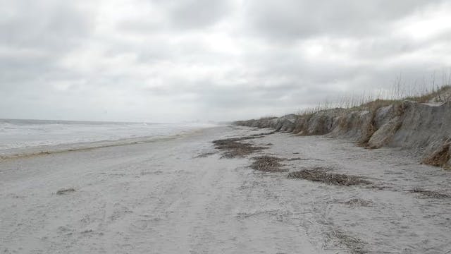 Beach erosion in Duval County, Florida.