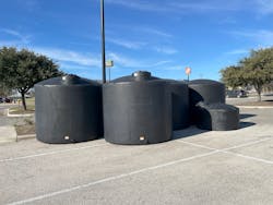 Cisterns available at local hardware stores. The smooth, untextured plastic surface is ideal for wrap adhesion. Cisterns available at local hardware stores. The smooth, untextured plastic surface is ideal for wrap adhesion.