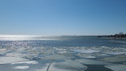 Ice on the lake in St. Claire Shores, Michigan. Ice on the lake in St. Claire Shores, Michigan.