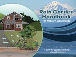The 2024 rain garden handbook includes new, illustrative photos and updated rain garden sizing criteria. Photo Credit: Rain Dog Designs, Gig Harbor, WA