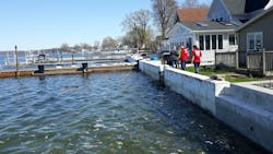 The USACE Buffalo District deployed a technical team to assist the Village of Sodus with proper sandbag placement, May 6, 2019. The Village of Sodus requested the Buffalo District’s assistance as rising water on Lake Ontario threatens to flood areas of the shoreline. The USACE Buffalo District deployed a technical team to assist the Village of Sodus with proper sandbag placement, May 6, 2019. The Village of Sodus requested the Buffalo District’s assistance as rising water on Lake Ontario threatens to flood areas of the shoreline.