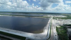 The project has a storage capacity of 14,000 acre-feet and allows for utility withdrawals of 35 million gallons per day of raw water. The project has a storage capacity of 14,000 acre-feet and allows for utility withdrawals of 35 million gallons per day of raw water.