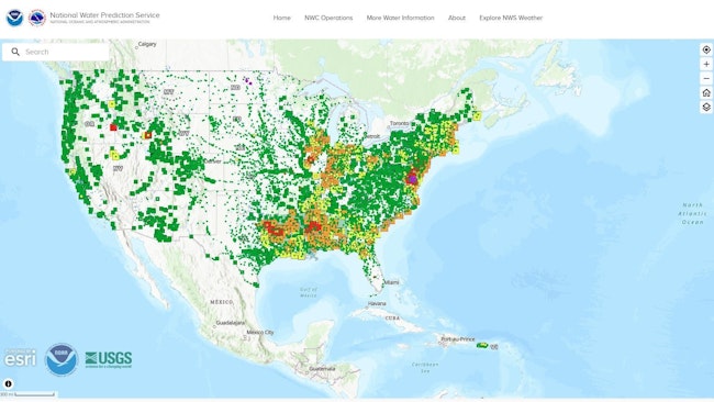 A screenshot of the newly released NWPS website that features up-to-date data and forecasts.