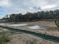 Engineered Drop Structure introduced into the channel to bring the resultant channel slope upstream and downstream into equilibrium reducing risk of erosion. Engineered Drop Structure introduced into the channel to bring the resultant channel slope upstream and downstream into equilibrium reducing risk of erosion.