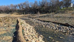 Riffle, pool, run sequences design based on natural stream mechanic principals to dissipate erosive flows. Riffle, pool, run sequences design based on natural stream mechanic principals to dissipate erosive flows.