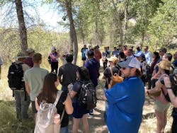 Heather Geiger speaks to a group of people about the projects at McCarran Ranch. Heather Geiger speaks to a group of people about the projects at McCarran Ranch.
