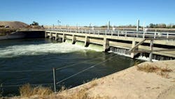 The Tr-County Diversion Dam on the Central Platte River feeds a 75-mile system of canals for power and irrigation. The Tr-County Diversion Dam on the Central Platte River feeds a 75-mile system of canals for power and irrigation.