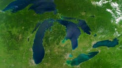 Satellite view of the Great Lakes. Elements of the image furnished by NASA. Satellite view of the Great Lakes. Elements of the image furnished by NASA.