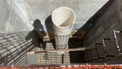 This extended detention basin outfall is in the process of being modified to discharge at a different rate so that the basin can be used as a construction BMP. This extended detention basin outfall is in the process of being modified to discharge at a different rate so that the basin can be used as a construction BMP.