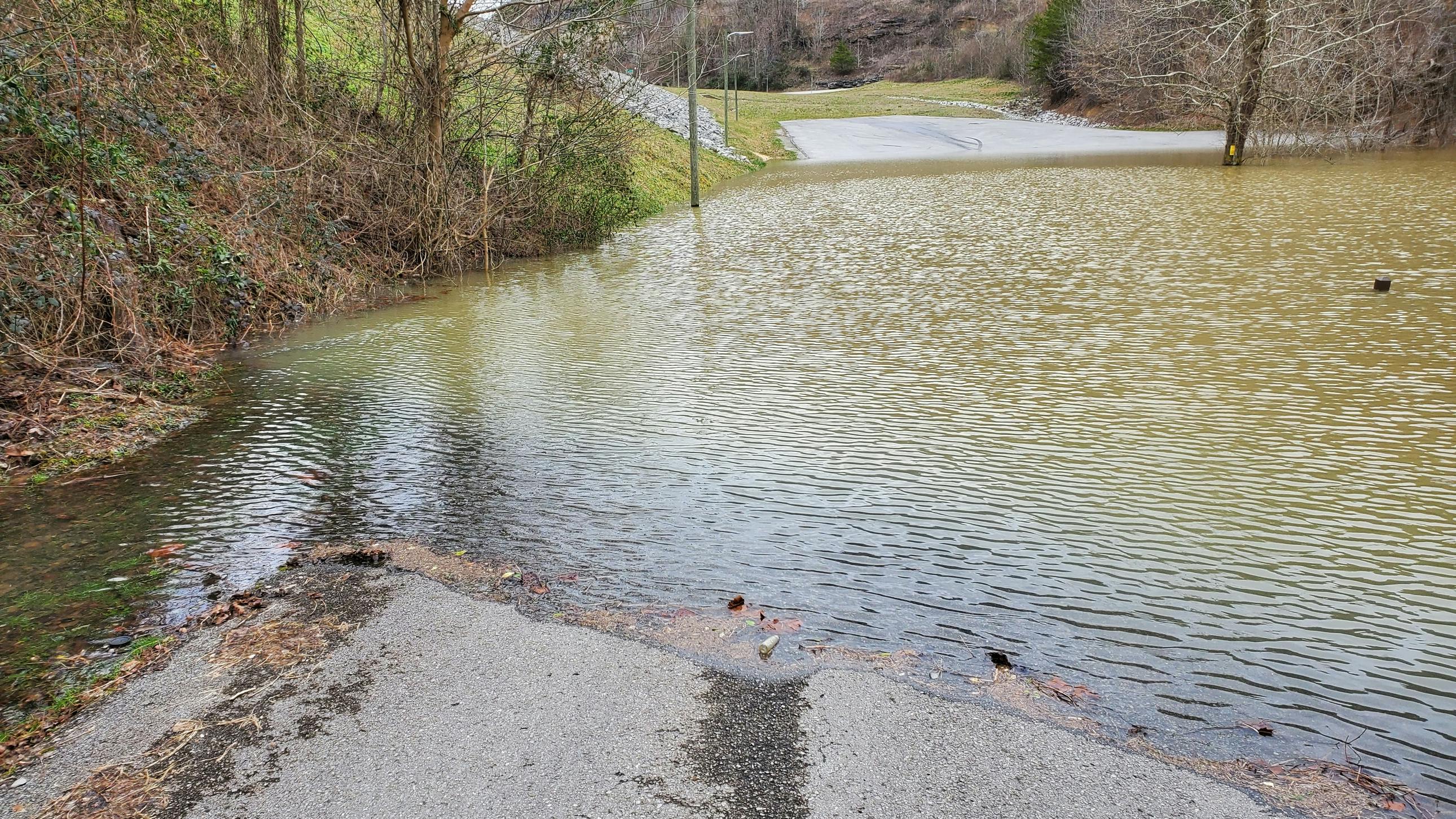 Dewey Lake in Van Lear, KY Flooding at Elevation 660, which is ten feet above summer pool on Valentines Day 2020.