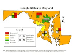Drought status before expected rainfall. Drought status before expected rainfall.