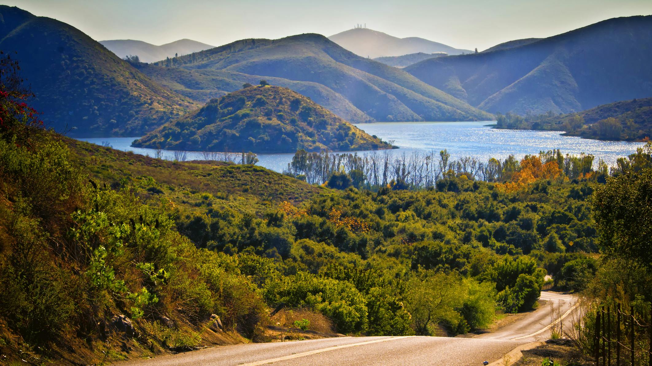 Lake Hodges and back road, California
