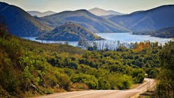 Lake Hodges and back road, California Lake Hodges and back road, California