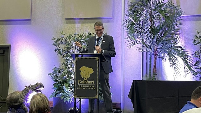 Harry Stark, founder of the Ohio Stormwater Conference, delivering the opening session speech.