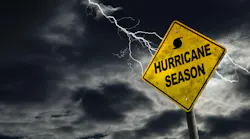 Hurricane Season Sign With Stormy Background
