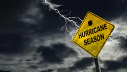Hurricane Season Sign With Stormy Background Hurricane Season Sign With Stormy Background
