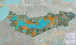 Figure 1: FEMA effective data showing the floodway, 100-year floodplain, and 500-year floodplain. Figure 1: FEMA effective data showing the floodway, 100-year floodplain, and 500-year floodplain.