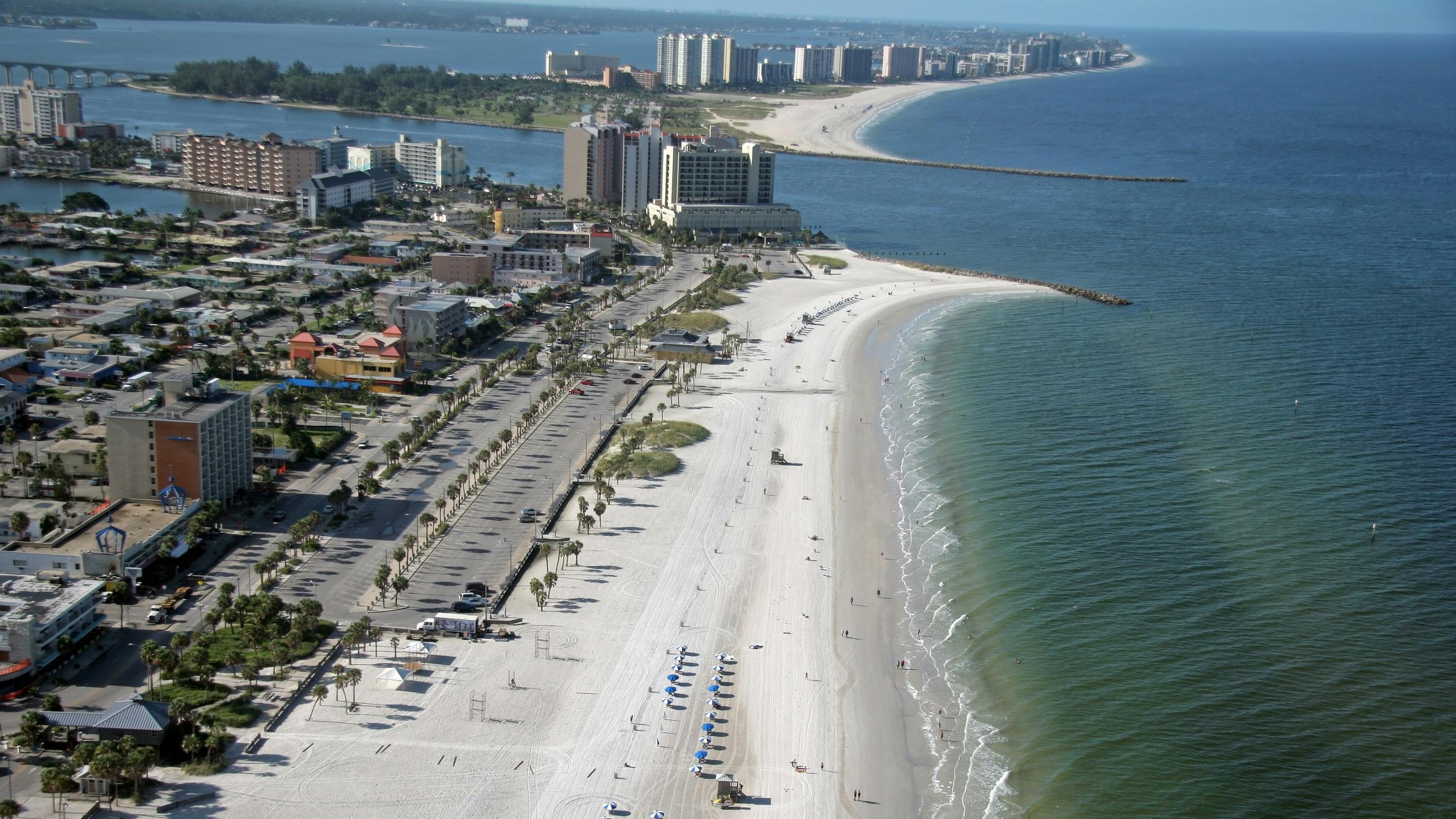 Aerial view of Clearwater beach, Florida