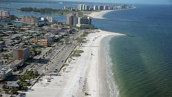 Aerial view of Clearwater beach, Florida Aerial view of Clearwater beach, Florida