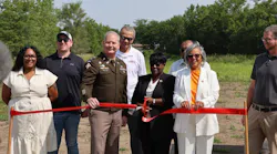Stakeholders gathered in the Village of Glenwood, Illinois, to celebrate the opening of a new stormwater project on August 4, 2025. The project increases stormwater storage, reduces flooding and improves water quality. Photo credit: USACE
