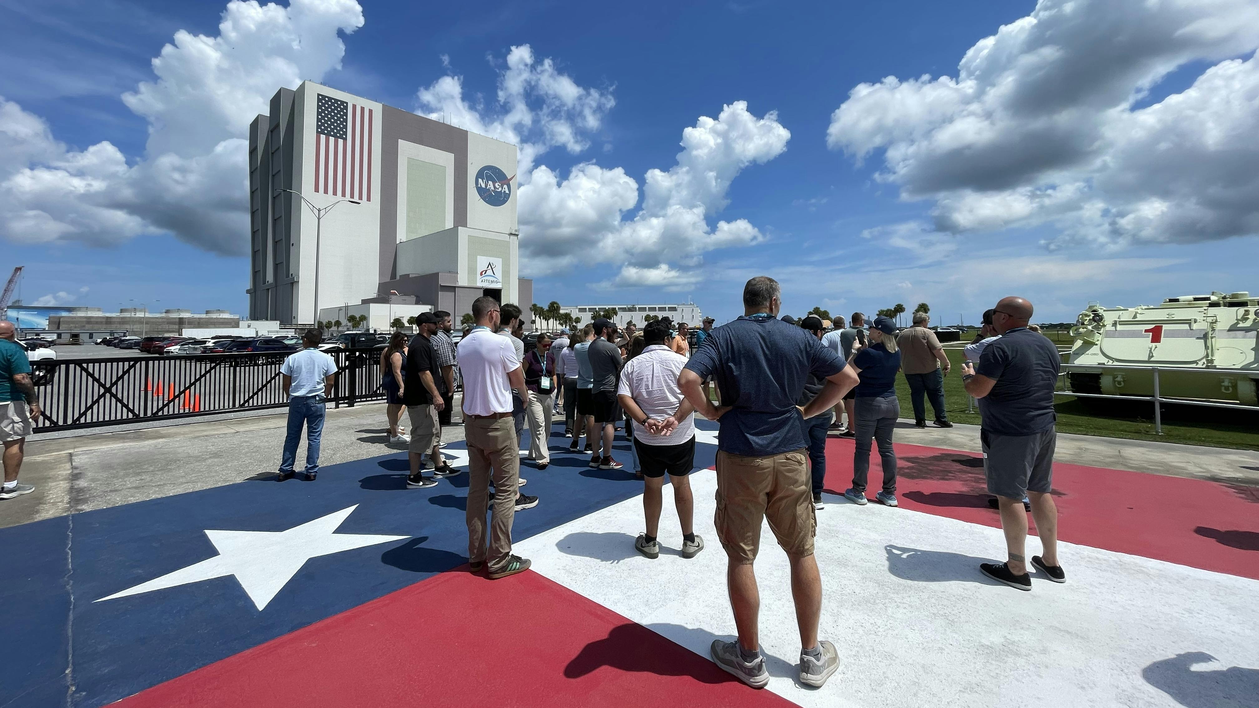 The Vehicle Assembly Building (VAB) stands 526-feet tall and is used to assemble space equipment and vehicles.